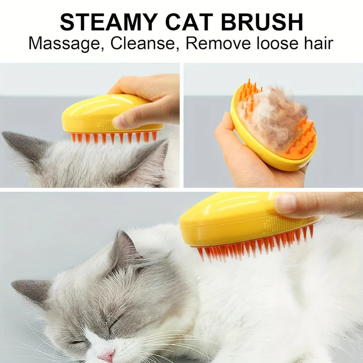 MANGO - Brosse de Toilettage avec Spray Vapeur d'Eau