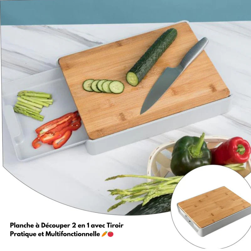 Planche à Découper 2 en 1 avec Tiroir - PRESTIVENTE