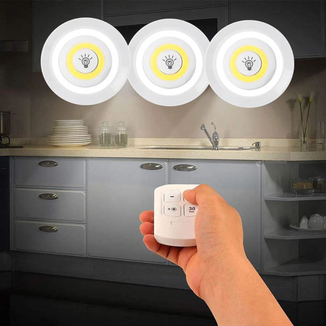 Lot de 3 Lampes LED avec Télécommande