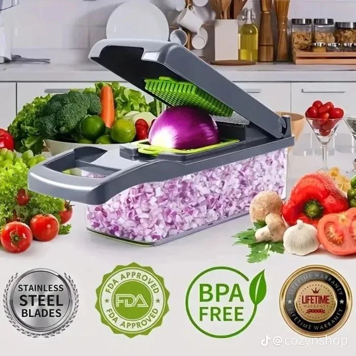 Hachoir à légumes multifonctionnel 14 en 1