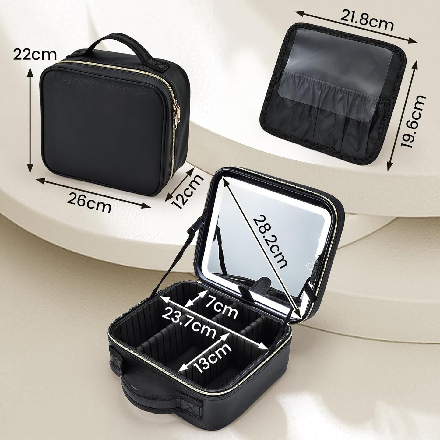 Trousse de Maquillage Portable avec LED
