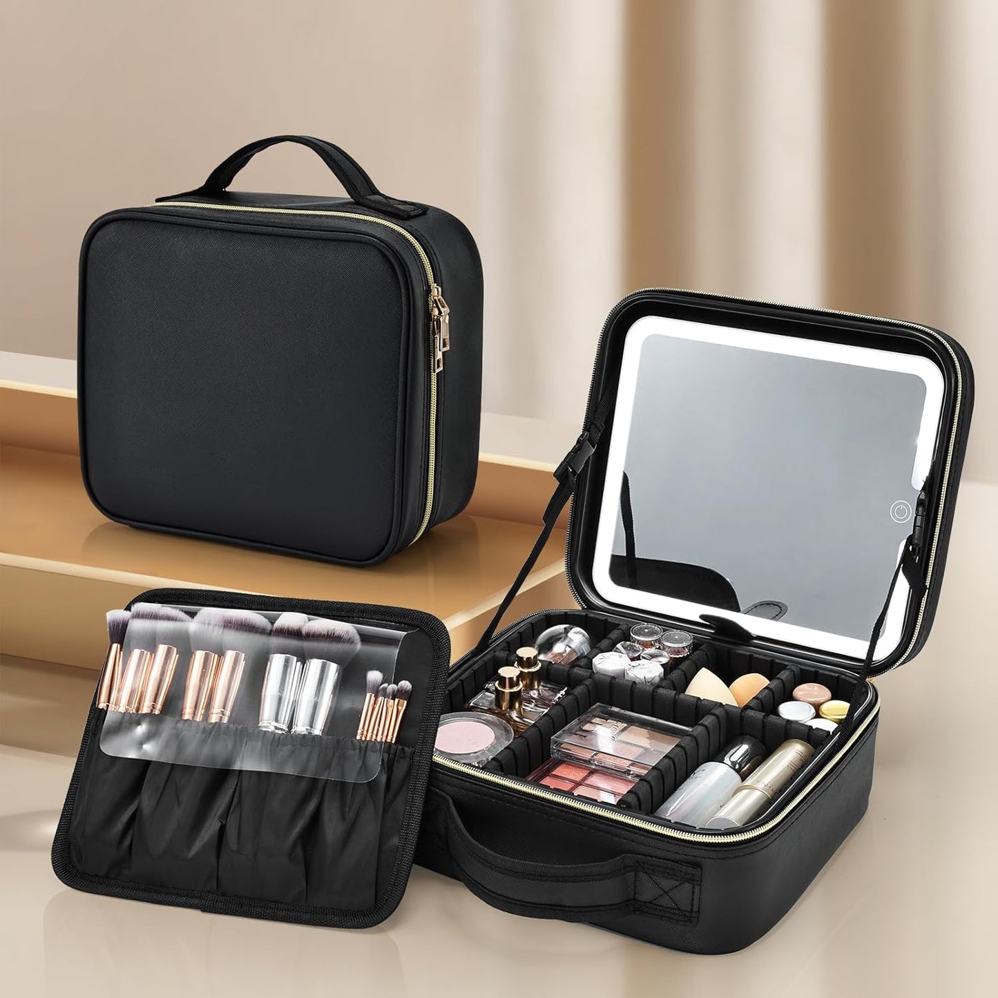 Trousse de Maquillage Portable avec LED