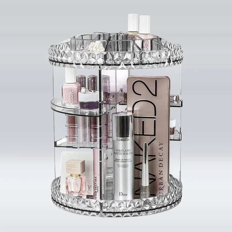 PRESTIPARYA Plateau de Maquillage - Rotatif - Organisateur - 360º degrés - Transparent - PRESTIVENTE