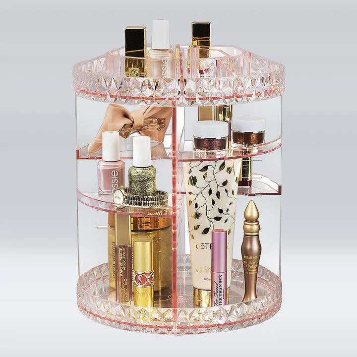 PRESTIPARYA Plateau de Maquillage - Rotatif - Organisateur - 360º degrés - Transparent - PRESTIVENTE