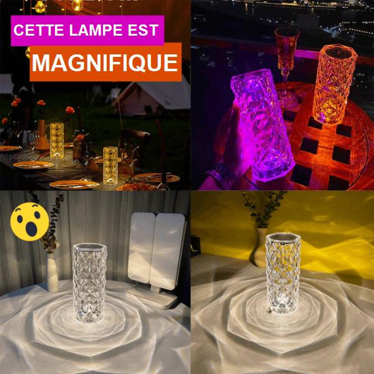 Lampe de Table Sans Fil Rechargeable USB